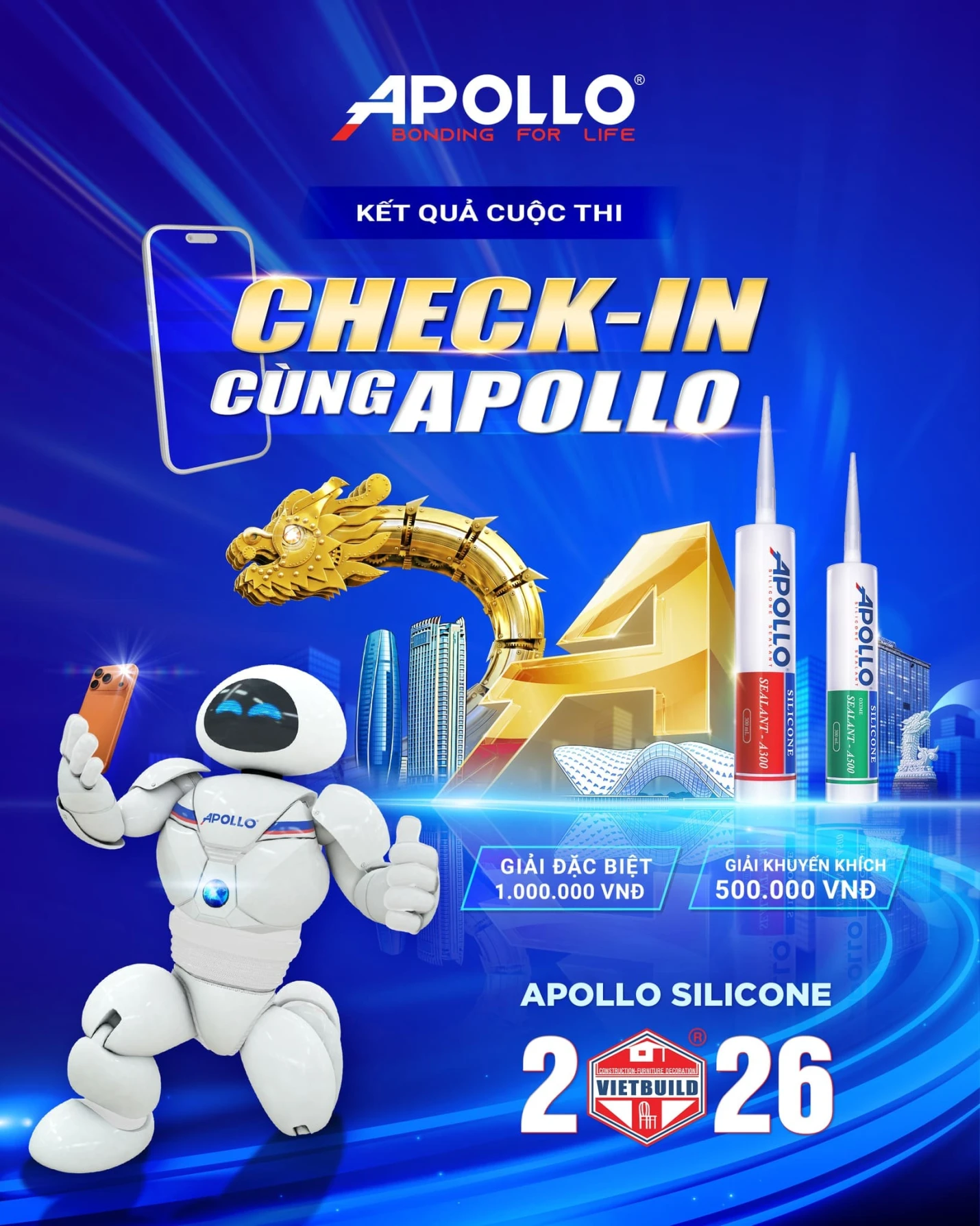Công bố kết quả cuộc thi check-in cùng Apollo tại Vietbuild Đà Nẵng